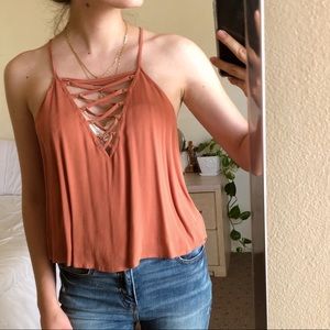 Burnt Orange Criss Cross Top